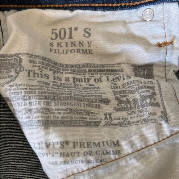 Levi’s 501 Indigo skinny jeans W32 L28 - Picture 6 of 6